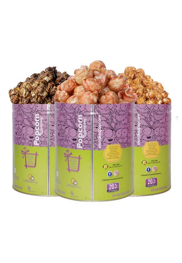 Caramel Krisp , Crunchy Lichi & Choco Caramel Popcorn Regular Tiin – thumbnail 2
