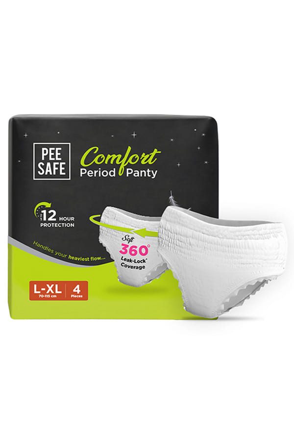 Pee Safe Disposable Period Panties for Women (L-XL) - Pack of 4