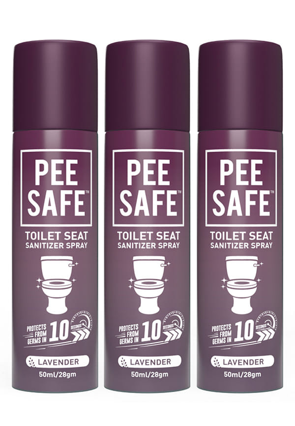 Pee Safe Lavender Toilet Seat Sanitizer Spray - Anti-Odour, Deodorizer & Travel-Friendly (50ml)