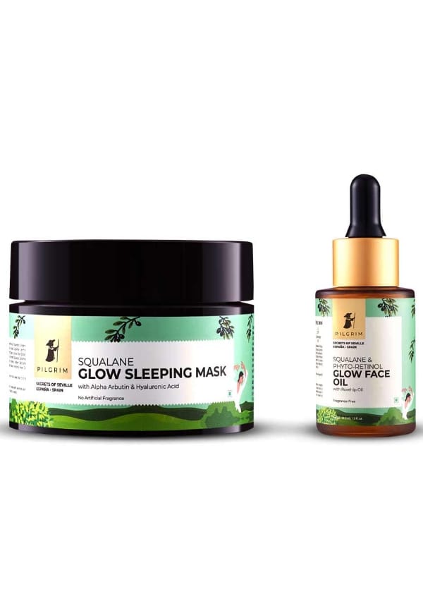 Night Care Glow Combo Squalane & Phyto-Retinol Glow Face Oil, Squalane Glow Sleeping Mask