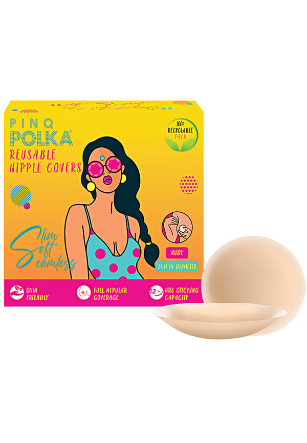 Polka Premium Ultra Reusable Silicon Nipple Cover Pasties, Round Shape