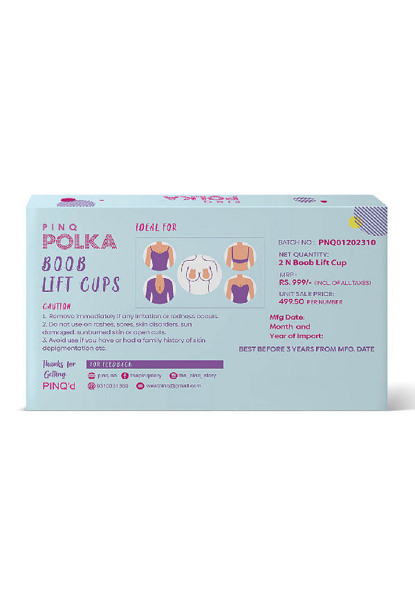 Buy PINQ Polka Premium Reusable Boob Rabbit Shaped Lift Cup for Push Up  Lift Combo of 2 Online