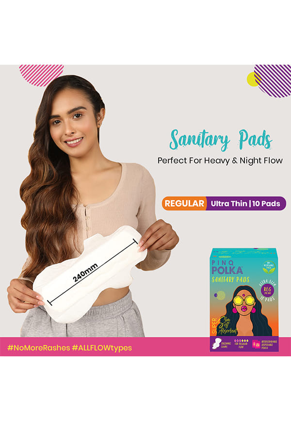 Premium Cotton Feel Ultra Sanitary Pads, Regular with Individual Disposable Pouch – thumbnail 3