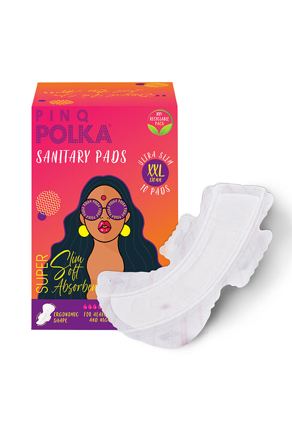 Premium Cotton Feel Ultra Sanitary Pads, XXL with Individual Disposable Pouch