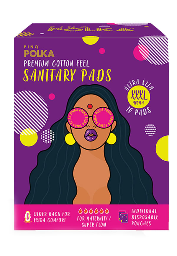 Premium Cotton Feel Ultra Sanitary Pads, XXXL with Individual Disposable Pouch