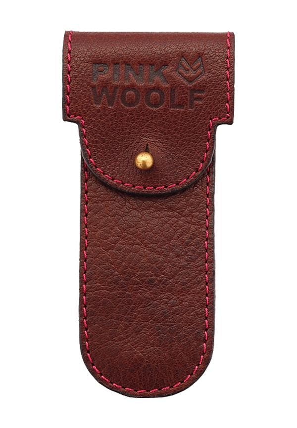 Genuine Leather Double Edge Safety Razor Protective Cover - Dark Brown