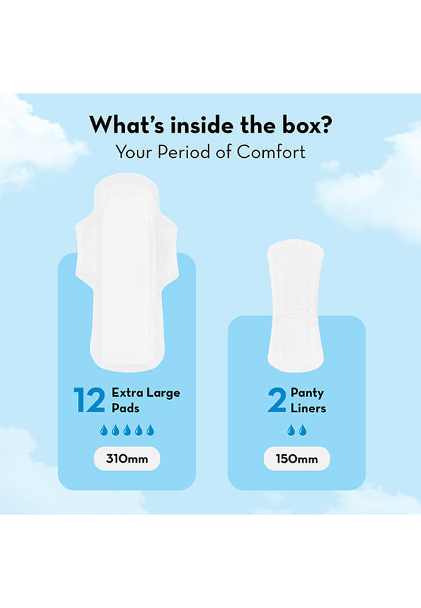 100% U.S Cotton Ultra Thin Sanitary Pads - 12 XL and 2 Panty Liners – thumbnail 3