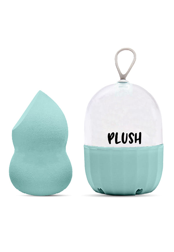Tiffany Tint Microfiber Beauty Blender with Case-Pear Shape Cut