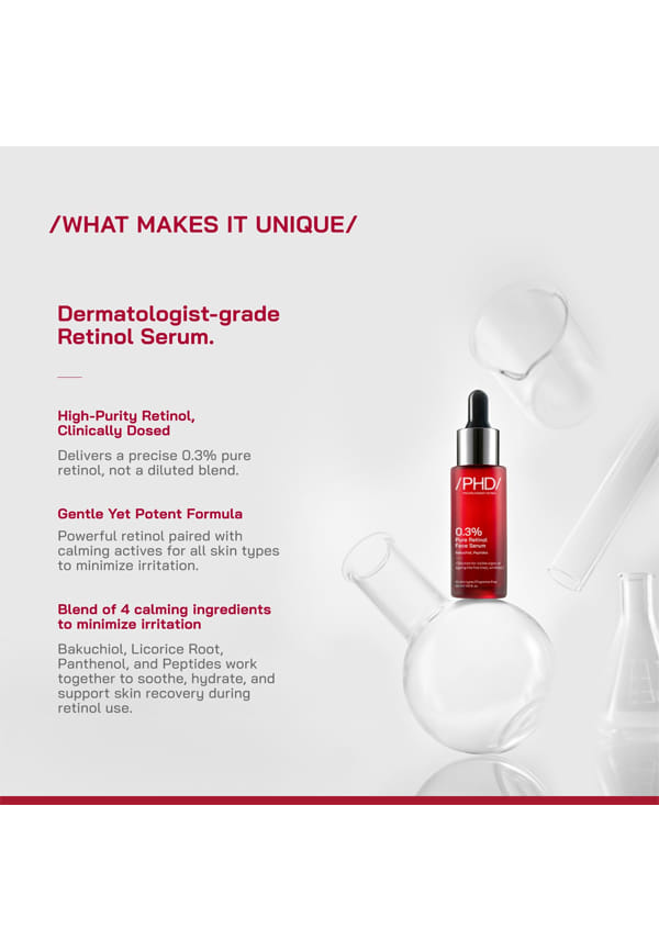 0.3% Pure Retinol Face Serum | Size: 30ml By PHD