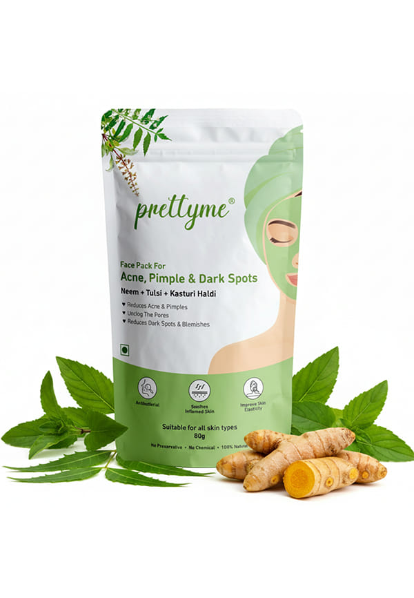 Neem, Tulsi & Kasturi Haldi Powder Face Pack for Acne & Pimple Free Skin