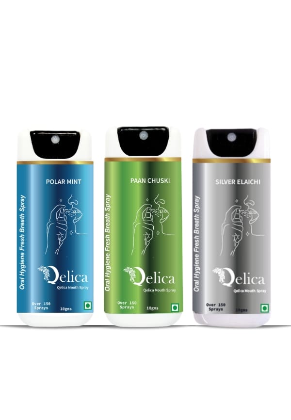 Assorted -Paan Chuski, Polar Mint, Silver Elaichi Flavor Instant Mouth And Breath Freshner Spray For Bad Breath