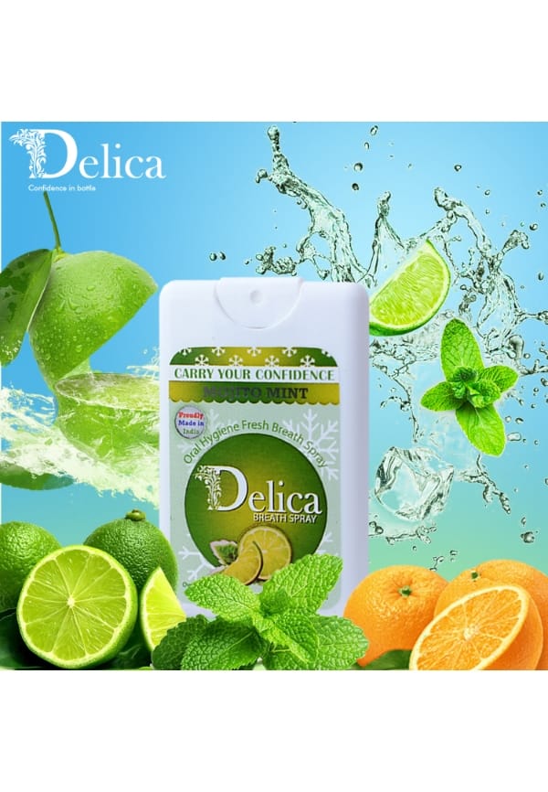 Delica Assorted - Polar Mint, Strawberry Mint, Mojito Mint Flavor Instant Mouth And Breath Freshner Spray For Bad Breath – thumbnail 2
