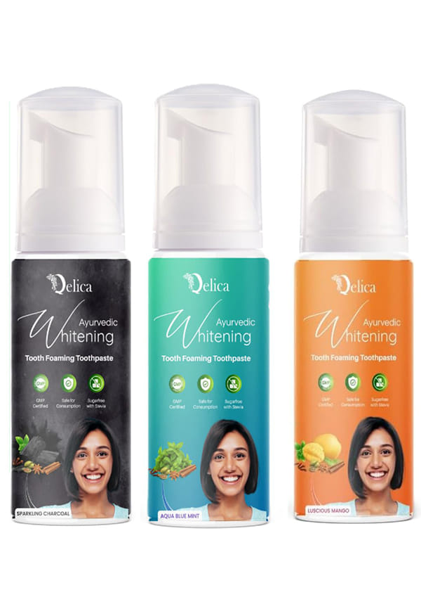 Ayurvedic Teeth Whitening Foam Combo For Men & Women, Fights Germs, Bad Breath, Brighter Smile Ayurvedic Teeth Whitening Foam Combo For Men & Women, Fights Germs, Bad Breath, Brighter Smile