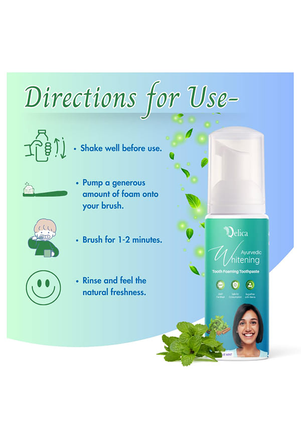 Ayurvedic Teeth Whitening Foam Combo (Aqua Blue Mint & Luscious Mango & Green Apple) – thumbnail 3