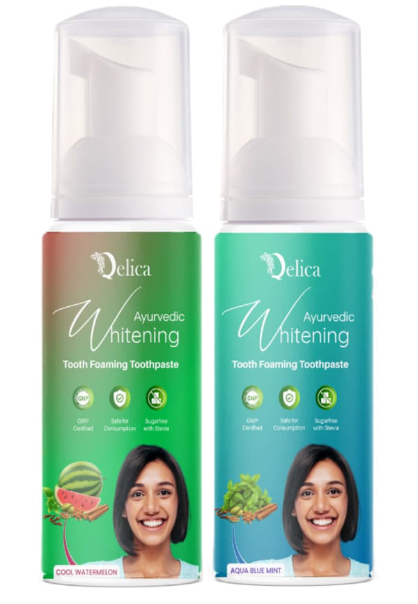 Ayurvedic Teeth Whitening Foam Combo (Aqua Blue Mint & Cool Watermelon) Ayurvedic Teeth Whitening Foam Combo (Aqua Blue Mint & Cool Watermelon)