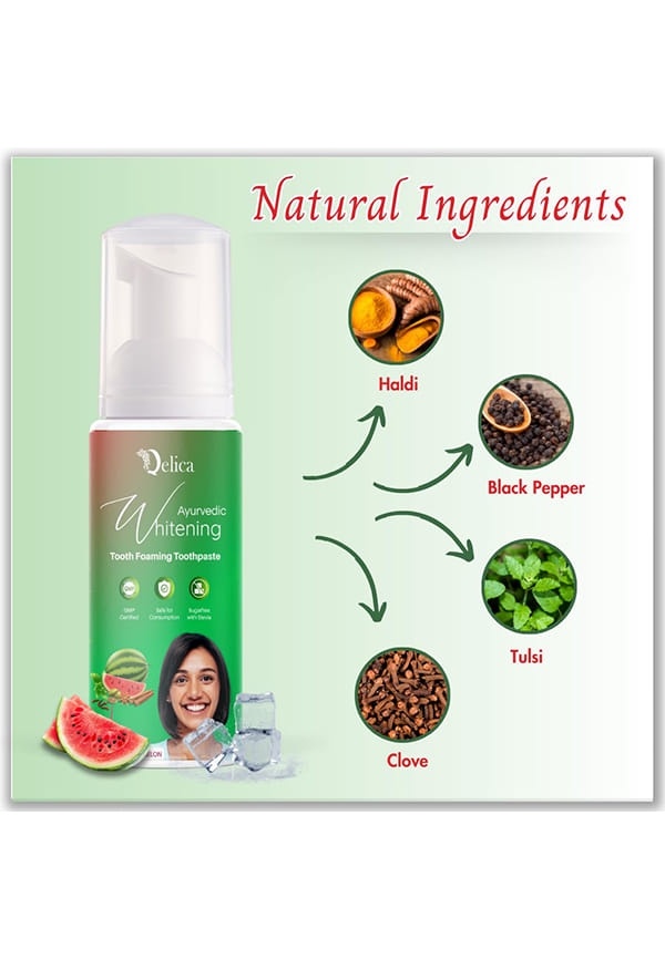 Ayurvedic Teeth Whitening Foam Combo (Aqua Blue Mint & Cool Watermelon) – thumbnail 4