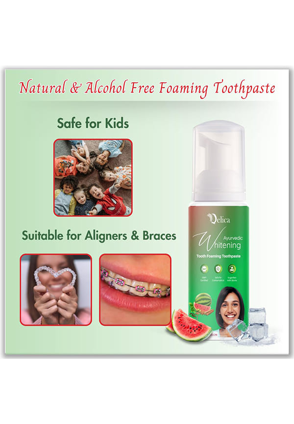 Ayurvedic Teeth Whitening Foam Combo (Aqua Blue Mint & Cool Watermelon) – thumbnail 5