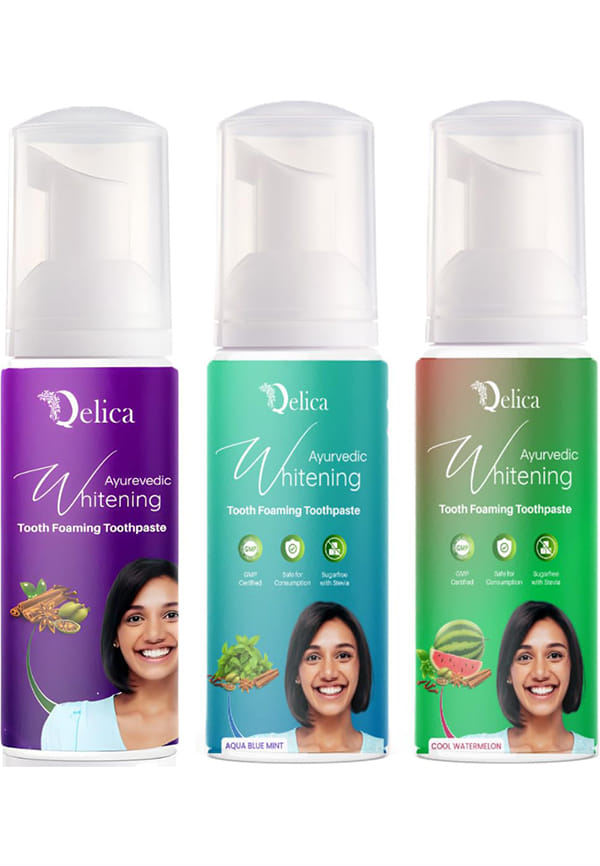 Ayurvedic Teeth Whitening Foam Combo (Mint & Aqua Blue Mint & Cool Watermelon) Ayurvedic Teeth Whitening Foam Combo (Mint & Aqua Blue Mint & Cool Watermelon)