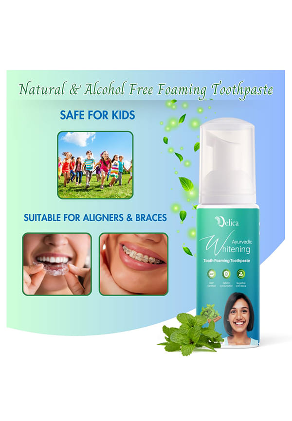 Ayurvedic Teeth Whitening Foam Combo (Mint & Aqua Blue Mint & Cool Watermelon) – thumbnail 3