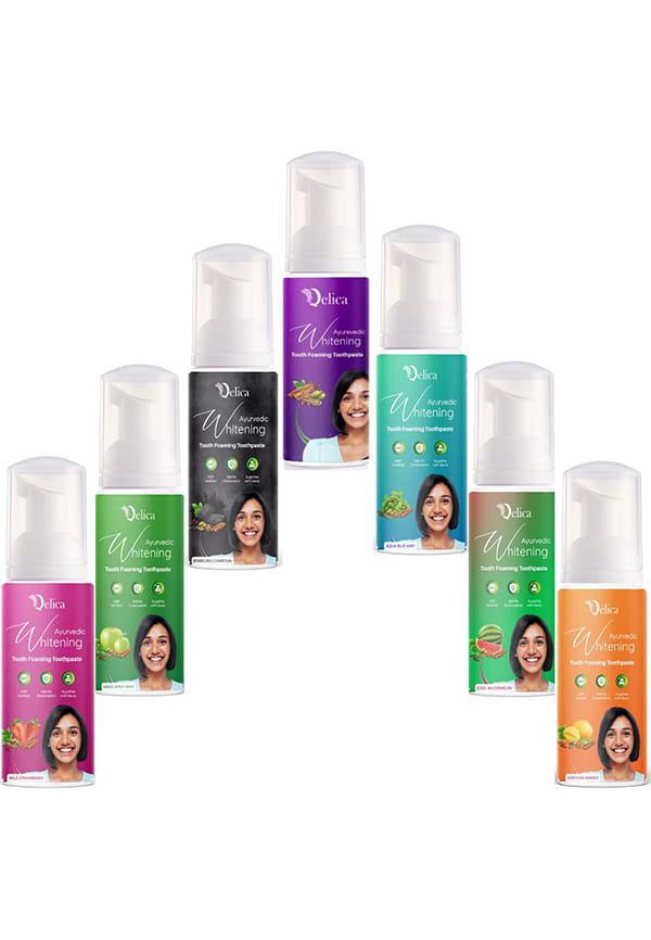 Ayurvedic Teeth Whitening Foam Toothpaste, 7 Day's Pack, to Remove Stains & Yellow Teeth, Helps Cavities & Sensitivity Ayurvedic Teeth Whitening Foam Toothpaste, 7 Day's Pack, to Remove Stains & Yellow Teeth, Helps Cavities & Sensitivity