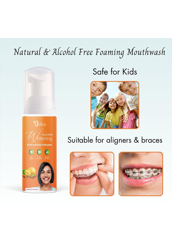 Ayurvedic Teeth Whitening Foam Toothpaste, 7 Day's Pack, to Remove Stains & Yellow Teeth, Helps Cavities & Sensitivity – thumbnail 2