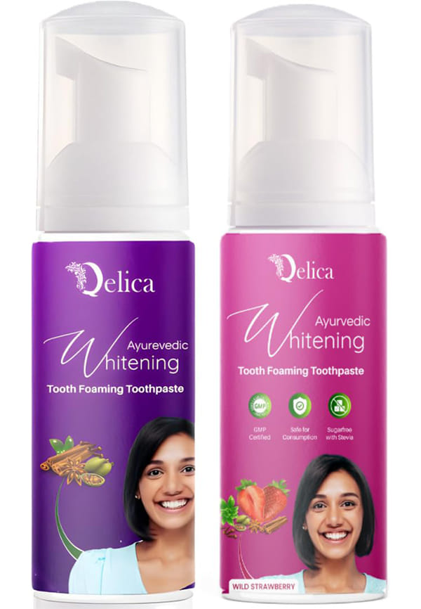 Ayurvedic Teeth Whitening Foam Combo (Mint & Wild Strawberry) Ayurvedic Teeth Whitening Foam Combo (Mint & Wild Strawberry)