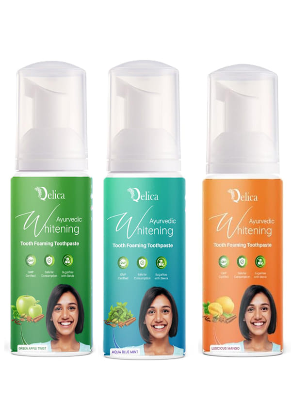 Ayurvedic Teeth Whitening Foam Combo (Aqua Blue Mint & Luscious Mango & Green Apple) Ayurvedic Teeth Whitening Foam Combo (Aqua Blue Mint & Luscious Mango & Green Apple)