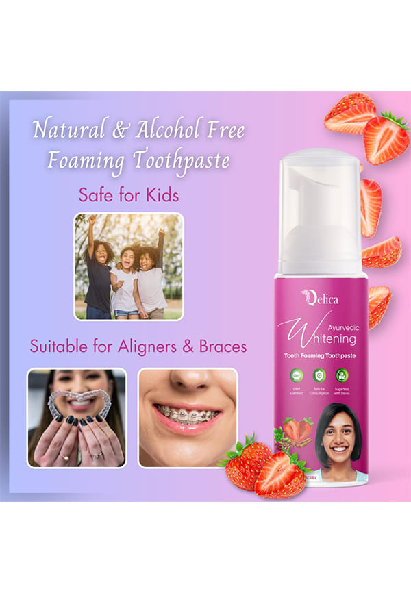 Ayurvedic Teeth Whitening Foam Combo (Wild Strawberry & Cool Watermelon & Green Apple) – thumbnail 5