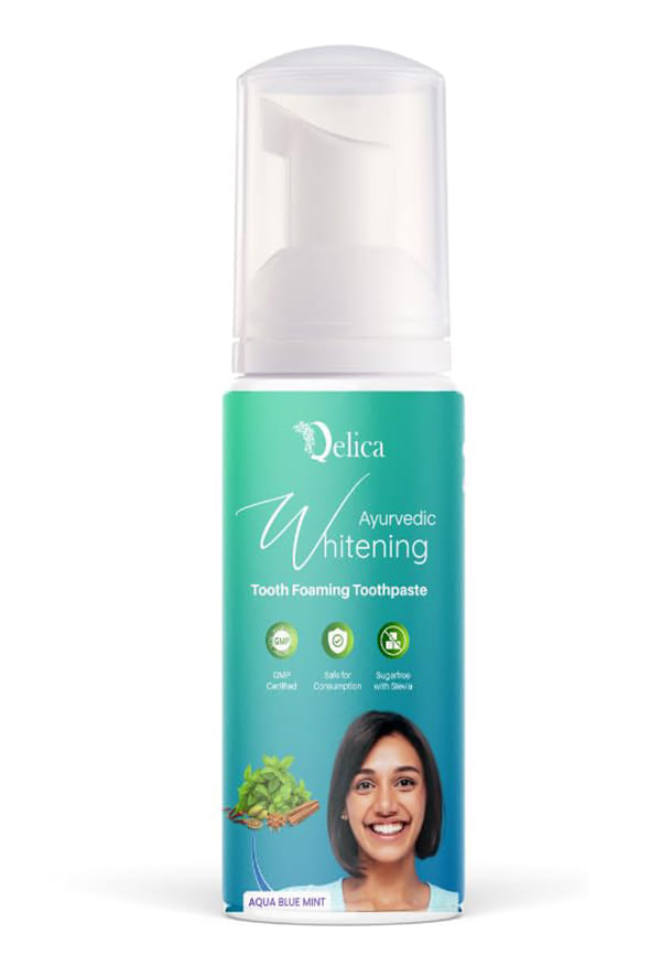 Ayurvedic Teeth Whitening Foam Toothpaste to Remove Stains & Yellow Teeth, Helps Cavities & Sensitivity (Fresh Mint) Ayurvedic Teeth Whitening Foam Toothpaste to Remove Stains & Yellow Teeth, Helps Cavities & Sensitivity (Fresh Mint)