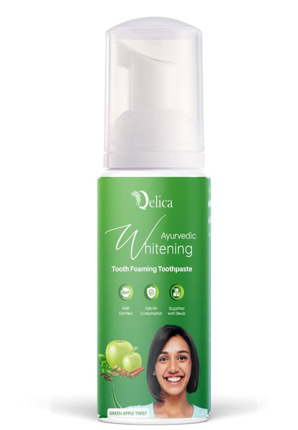 Ayurvedic Teeth Whitening Foam Toothpaste to Remove Stains & Yellow Teeth, Helps Cavities & Sensitivity (Apple) Ayurvedic Teeth Whitening Foam Toothpaste to Remove Stains & Yellow Teeth, Helps Cavities & Sensitivity (Apple)