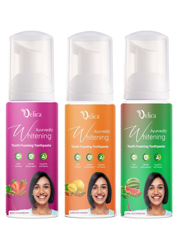 Ayurvedic Teeth Whitening Foam Combo (Luscious Mango & Wild Strawberry & Cool Watermelon) Ayurvedic Teeth Whitening Foam Combo (Luscious Mango & Wild Strawberry & Cool Watermelon)