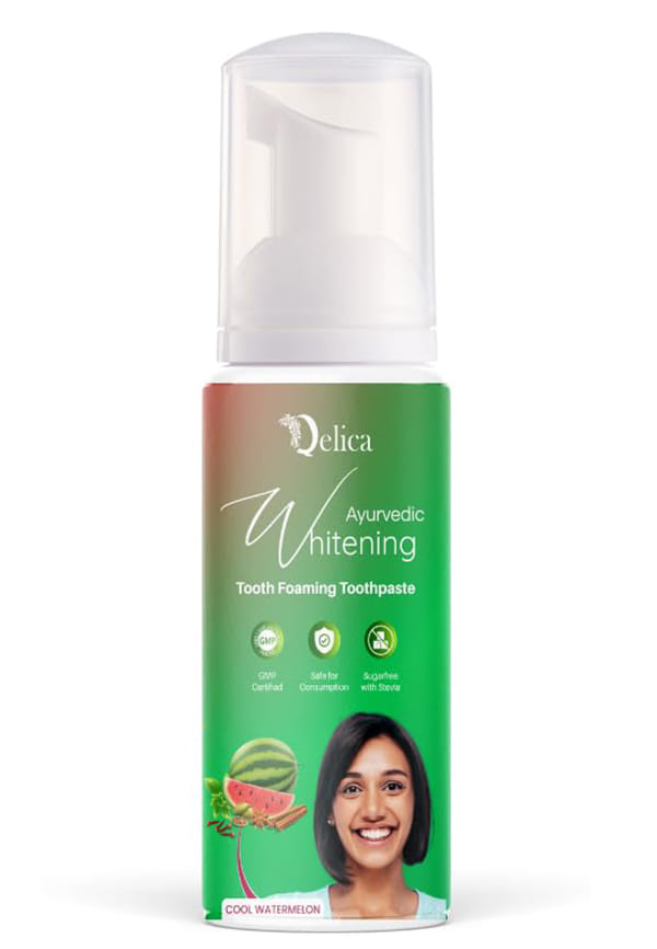 Ayurvedic Teeth Whitening Foam Toothpaste to Remove Stains & Yellow Teeth, Helps Cavities & Sensitivity (Melon) Ayurvedic Teeth Whitening Foam Toothpaste to Remove Stains & Yellow Teeth, Helps Cavities & Sensitivity (Melon)