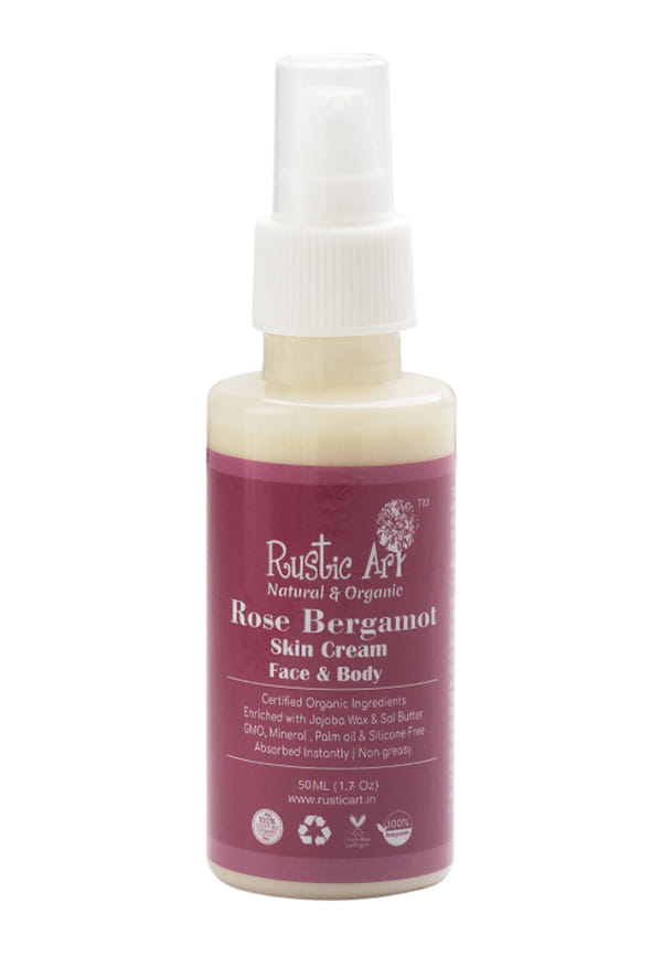 Organic Rose Bergamot Skin Cream - Face & Body Mini Organic Rose Bergamot Skin Cream - Face & Body Mini