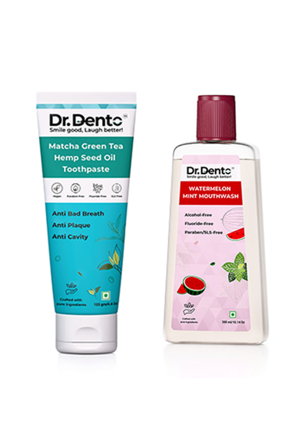Matcha Green Tea Toothpaste with Watermelon Mint Mouthwash