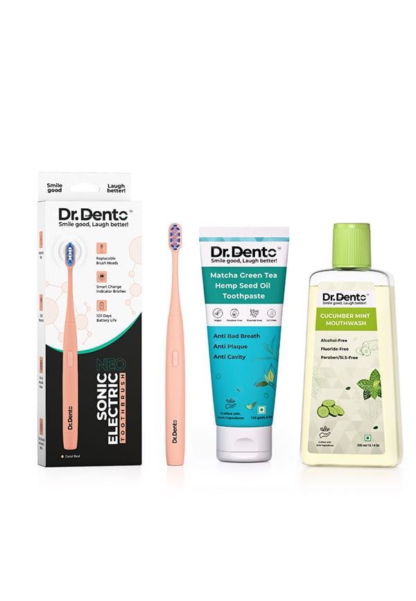 Neo Sonic Electric Toothbrush Combo - Coral Red with Matcha Green Tea Toothpaste and Watermelon Mint Mouthwash Neo Sonic Electric Toothbrush Combo - Coral Red with Matcha Green Tea Toothpaste and Watermelon Mint Mouthwash