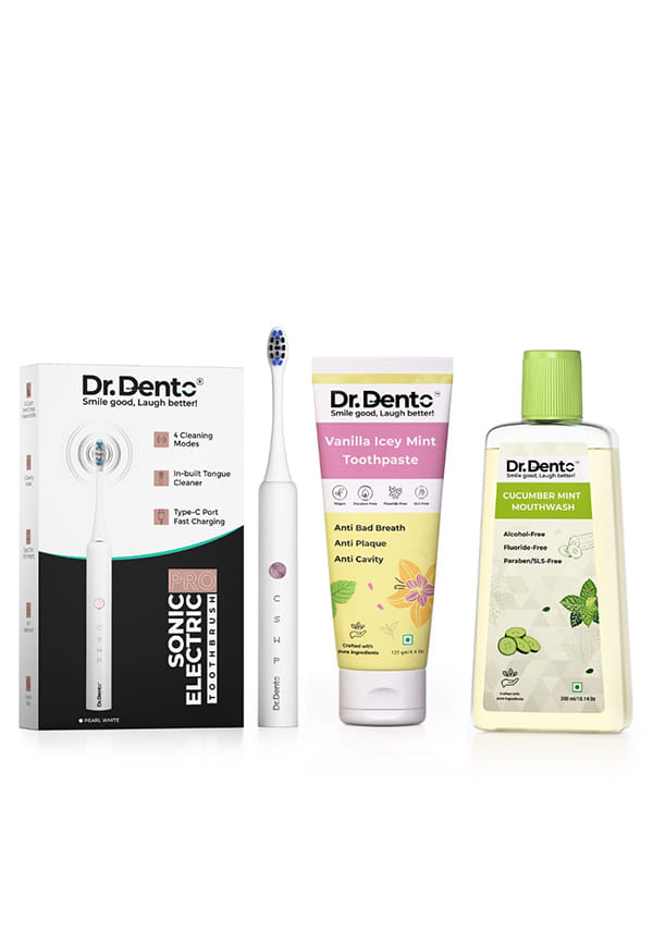 Pro Sonic Electric Toothbrush Combo with Matcha Green Tea Toothpaste and Cucumber Mint Mouthwash