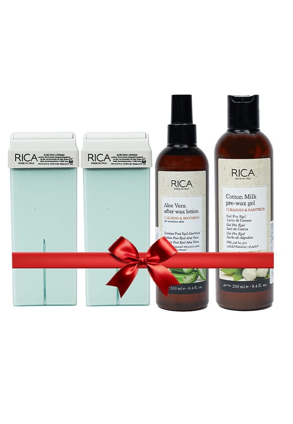 Aloe Vera Hair Removal Refill Wax & Cotton Milk Pre-Waxing Gel & Aloe Vera After Wax Lotion