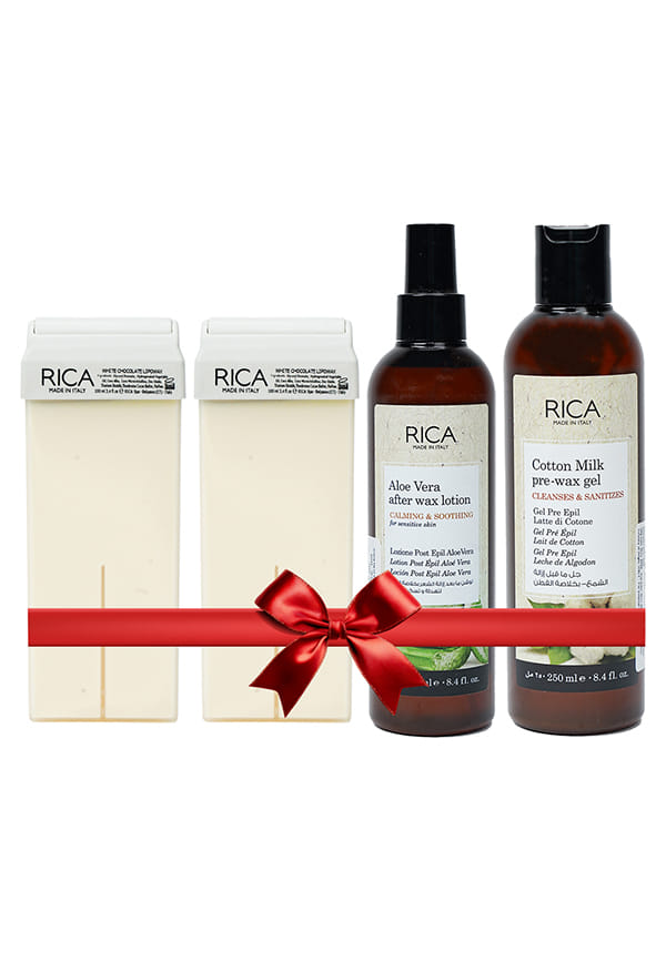 White Chocolate Roll-On Hair Removal Refill Wax & Cotton Milk Pre-Waxing Lotion & Aloe Vera After Wax Lotion