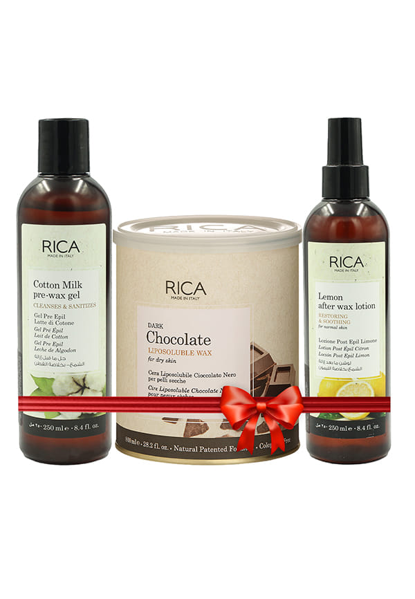 Dark Chocolate Liposoluble Hair Removal Wax & Cotton Milk Pre-Waxing Gel & Lemon After Wax Lotion