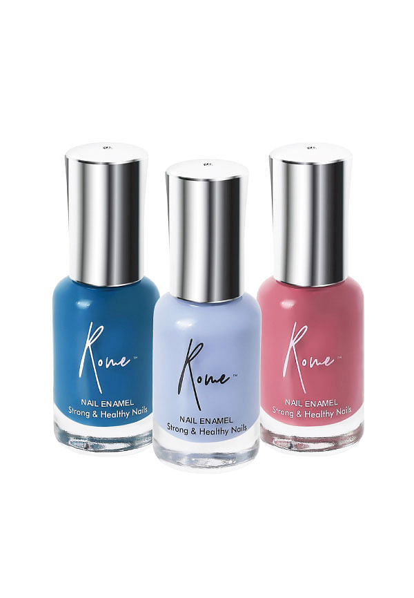 Set of 3 Strong & Healthy Nail Enamel - Antique Redwood, Lilac & Ocean Blue