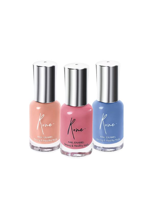 Set of 3 Strong & Healthy Nail Enamel - Cinnamon Focus, Copper Rust & Steel Blue