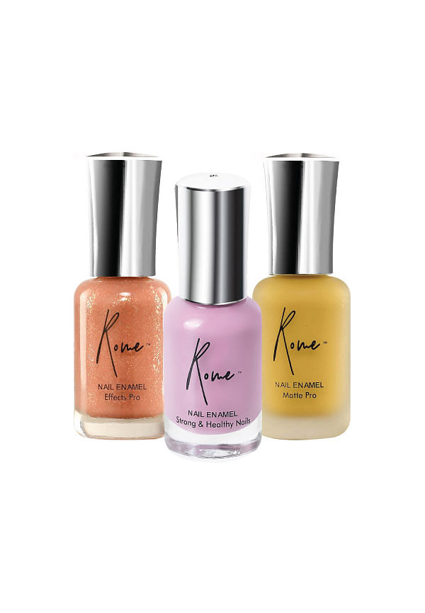 Set of 3 Strong & Healthy, Matte Pro & Effects Pro Nail Enamel - Mauve, Gold Fish, Lime Light