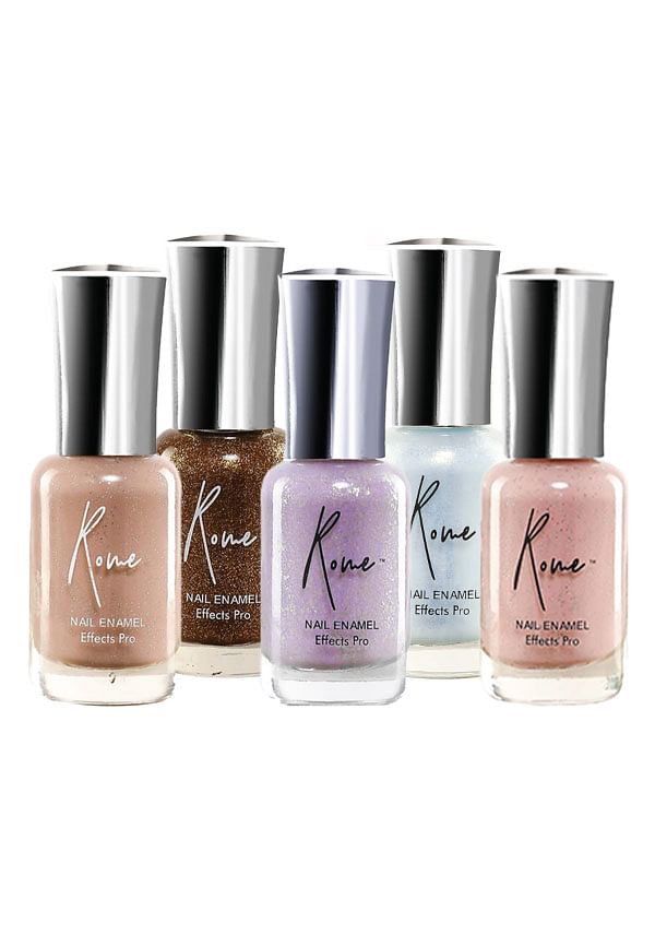 Set of 5 Effects Pro Nail Enamel - Ultra Violet, Golden Fern, Mocha, Hawaii Ocean, Dessert Rose