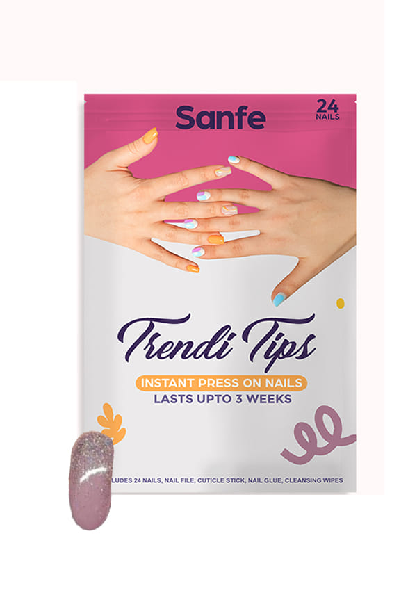 Instant Stick On Nails | 24 Reusable Artificial Fake Nail Set/Extensions