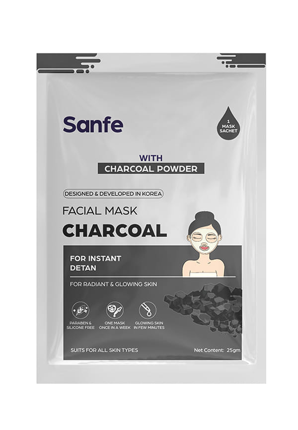 Instant Detan Charcoal Facial Mask | For radiant & glowin skin | 100% fruit extracts, Korean Mask Instant Detan Charcoal Facial Mask | For radiant & glowin skin | 100% fruit extracts, Korean Mask