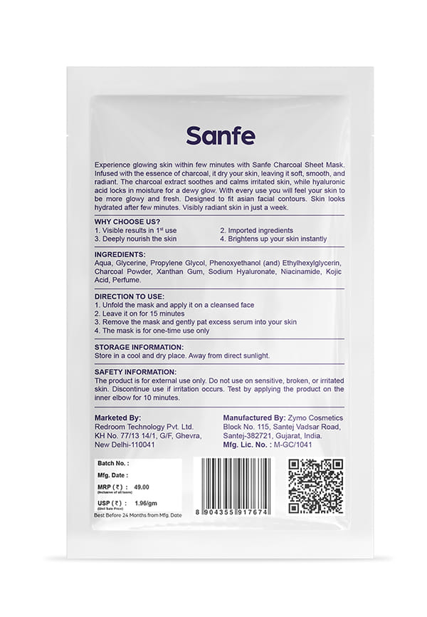 Instant Detan Charcoal Facial Mask | For radiant & glowin skin | 100% fruit extracts, Korean Mask – thumbnail 2