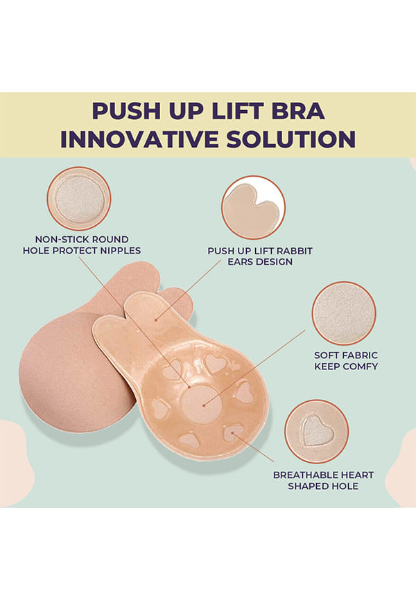 Flix Reusable Boob Lift Cups | For Breast Push Up | A-C cup size – thumbnail 3