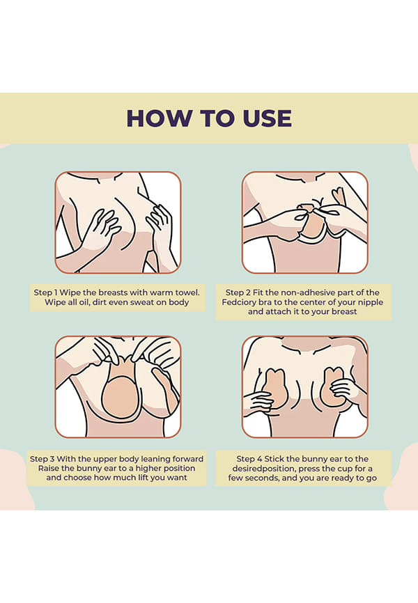 Flix Reusable Boob Lift Cups | For Breast Push Up | A-C cup size – thumbnail 4