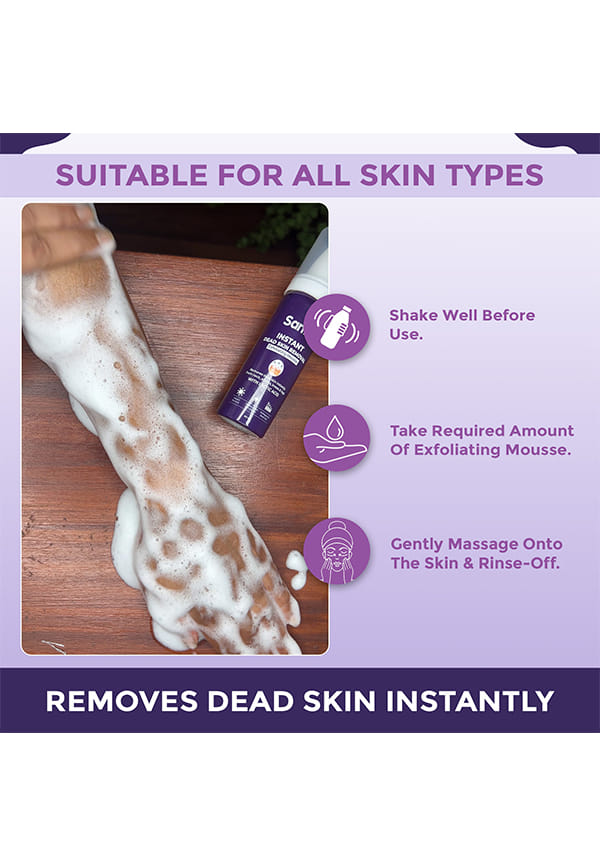 Instant Dead Skin Removal Exfoliating Mousse | Visibly Removes Tan, Exfoliation in Minutes | For Smooth & Bright Skin – thumbnail 3