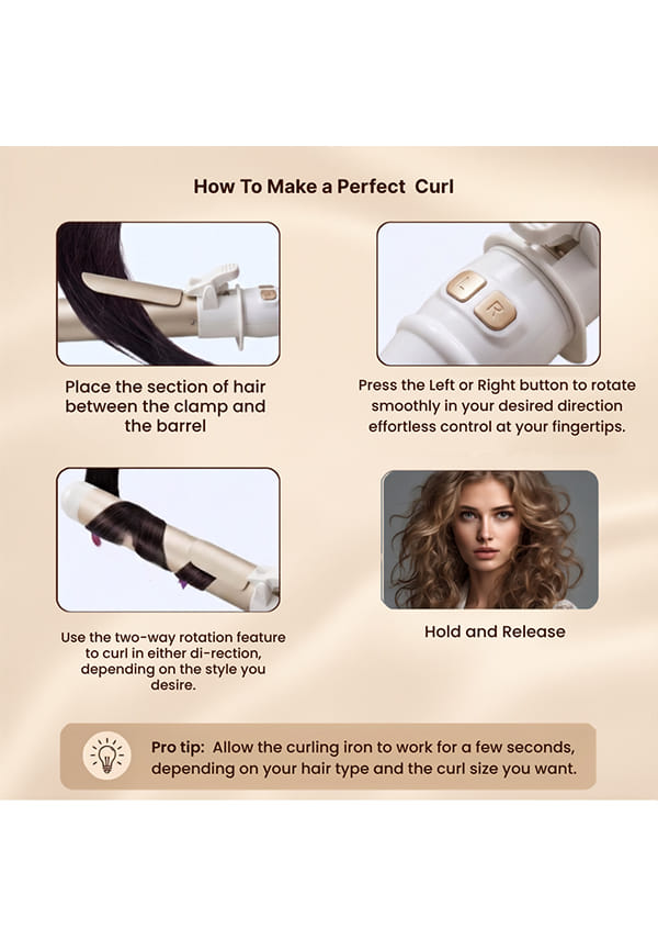 Signaxo Twirl Automatic Rotating Hair Curling Iron Automatic Hair Curler Machine Curling Stick – thumbnail 5